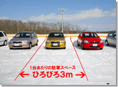 駐車幅ひろびろ３ｍ！